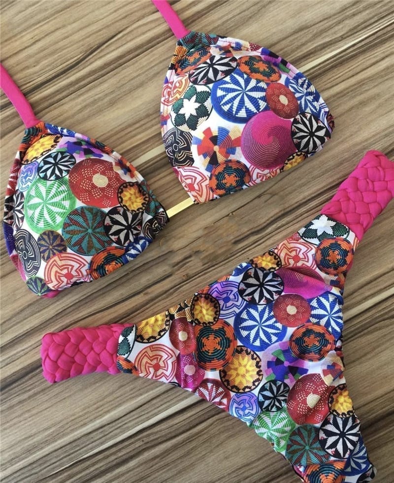 Sexy floral print bikini bandage swimsuit, fashion summer bathers bathing suit ,women two-piece suit
