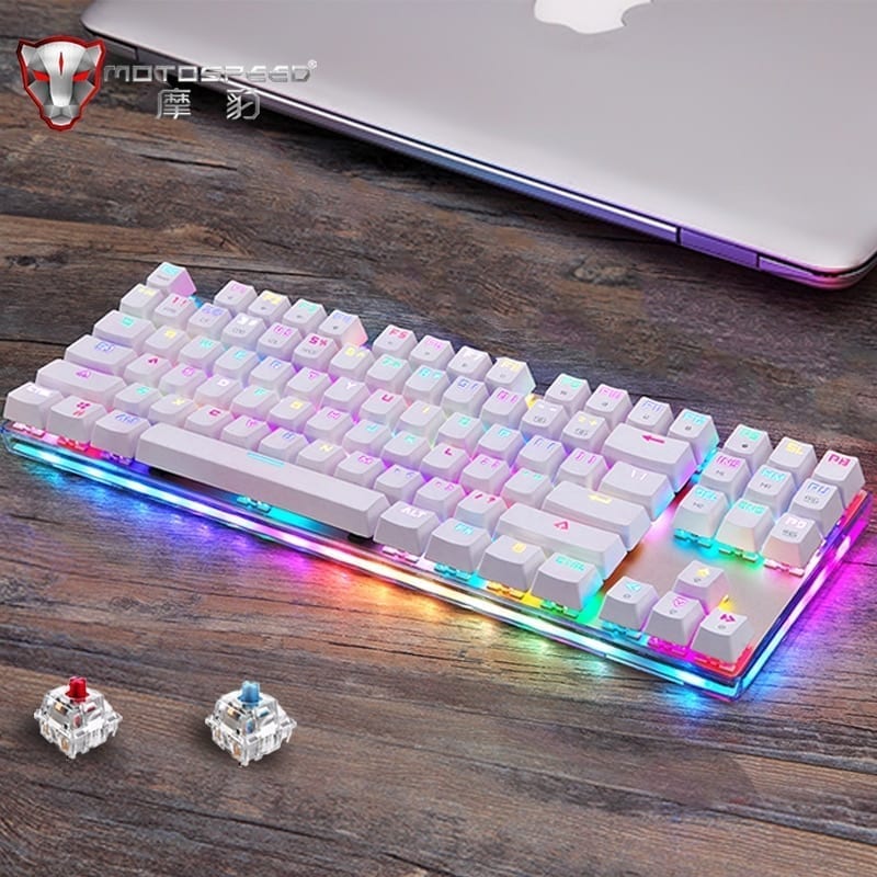 Original motospeed k87s, gaming mechanical keyboard with rgb backlight red/blue switch