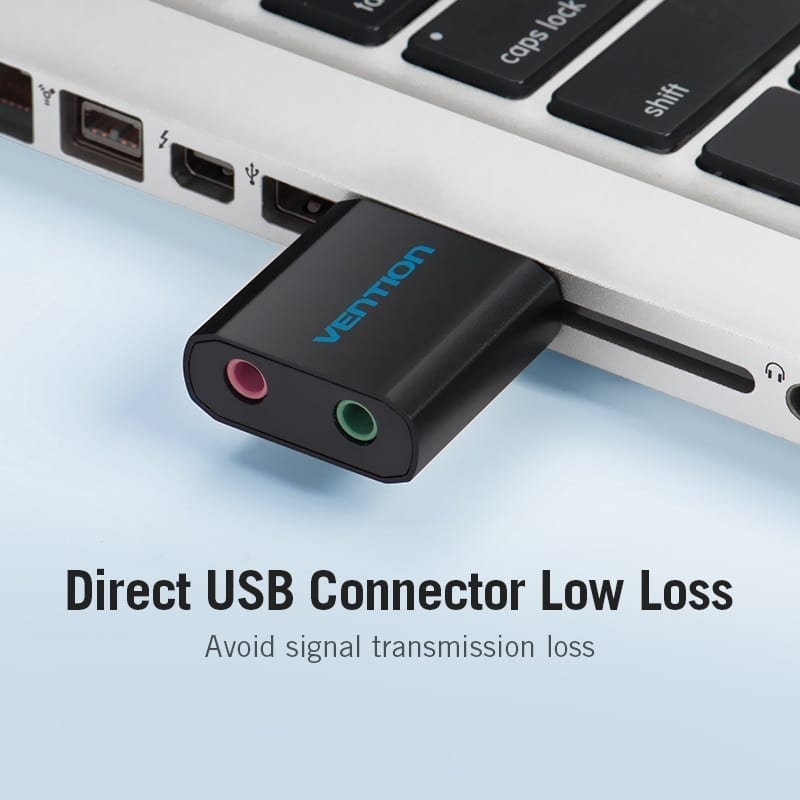 Vention usb sound card, audio interface headphone adapter