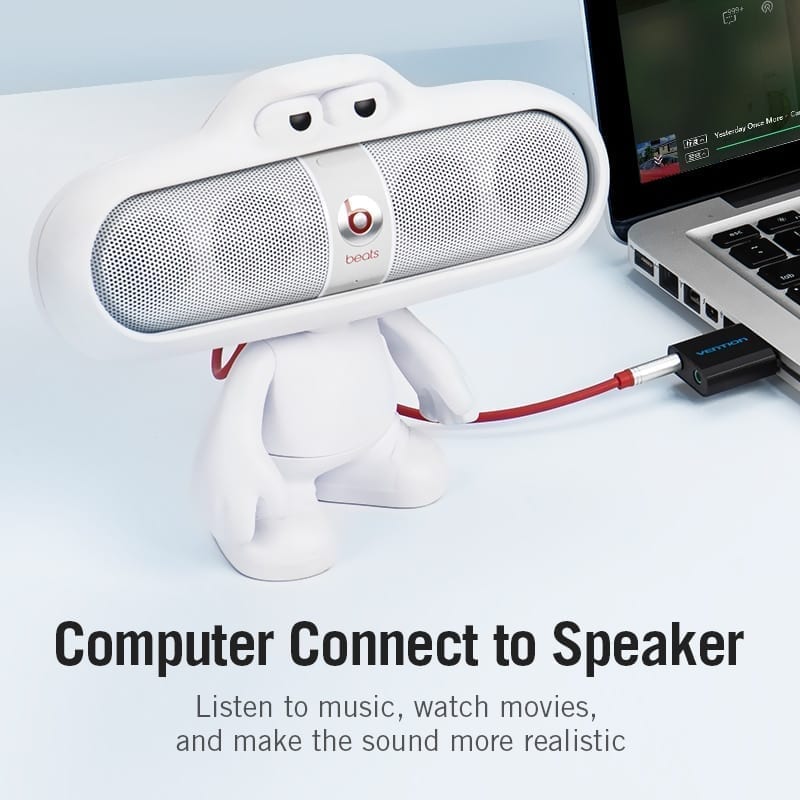 Vention usb sound card, audio interface headphone adapter