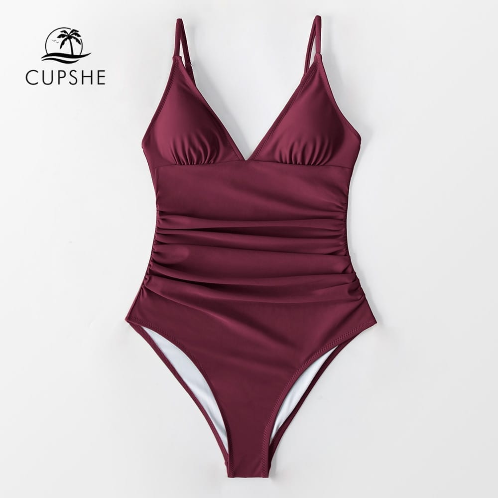 Smooth swimsuit, deep v-neck and removable new monokini plain bra