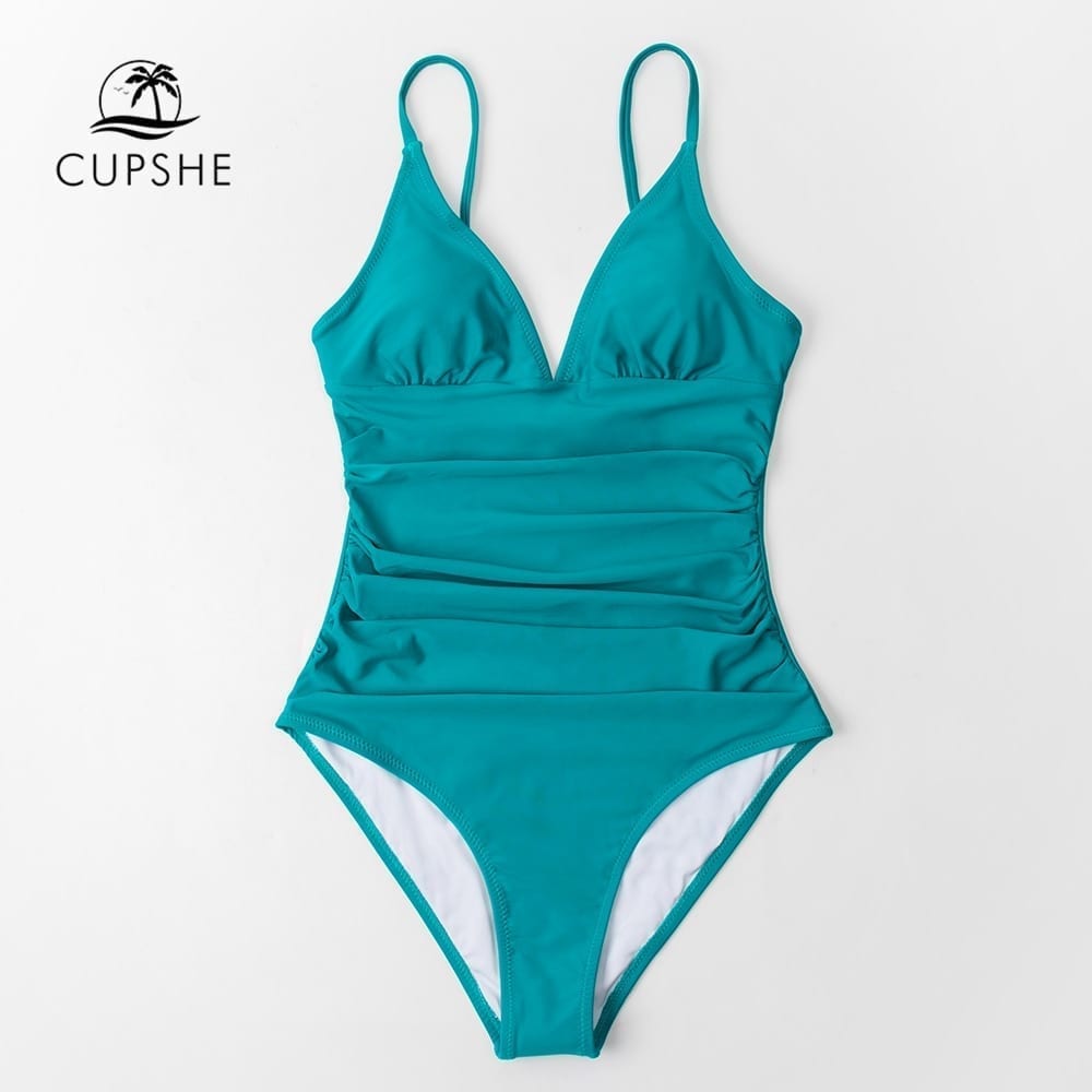 Smooth swimsuit, deep v-neck and removable new monokini plain bra