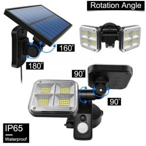 20w Super Bright Solar Lights 120led, IP65, Waterproof for Outdoor