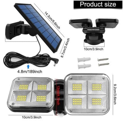 20w super bright solar lights 120led, ip65, waterproof for outdoor
