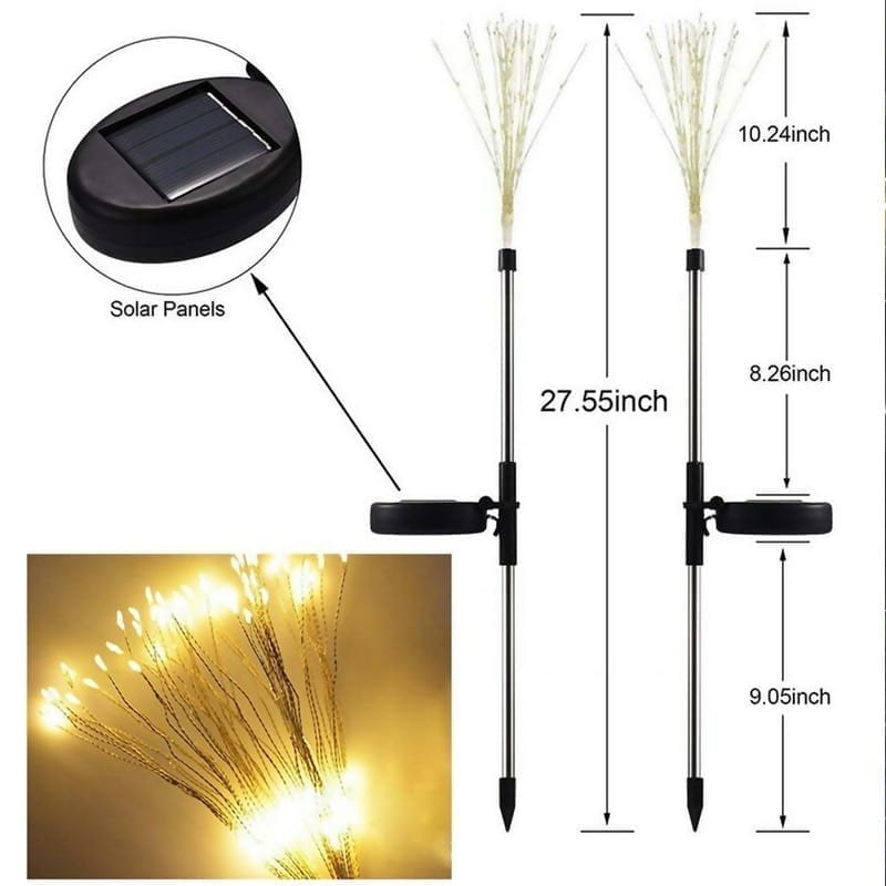 90/120/150led, solar light, outdoor,waterproof flash string lights lawn firework lamp christmas decor