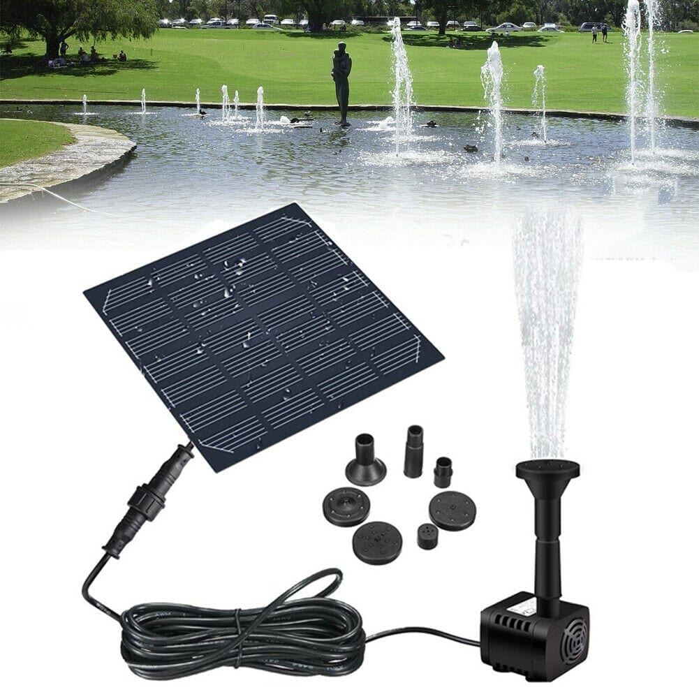 Solar panel powered, water fountain pool, sprayer with water pump & 3 spray heads