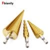 Steel titanium step drill bit hand tool sets 3-12 4-12 4-20 4-32mm step cone cutt woodworking