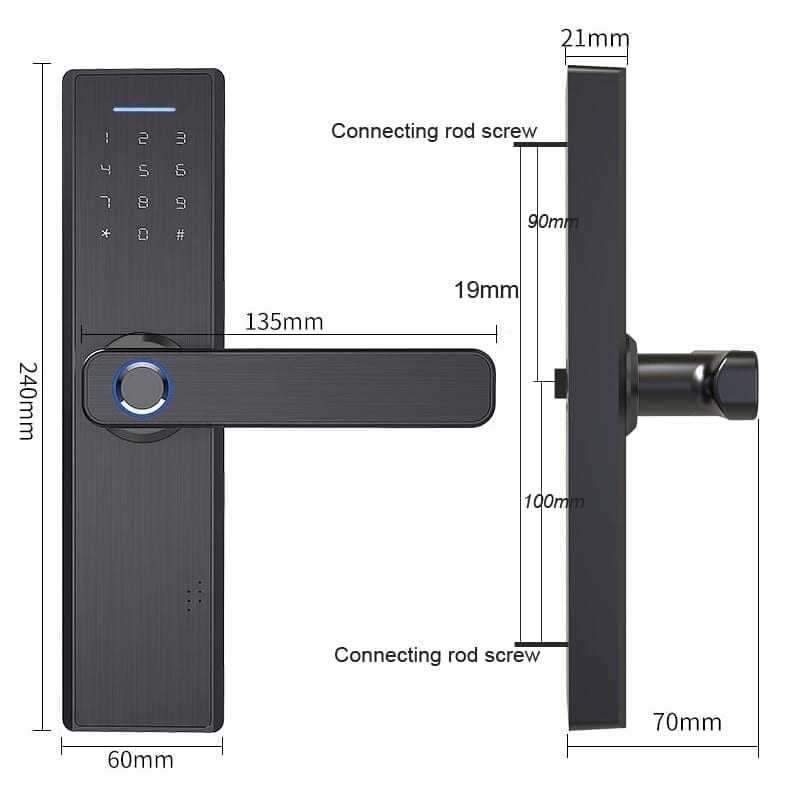 Raykube wifi electronic door lock with tuya app remotely / biometric fingerprint / smart card / password / key