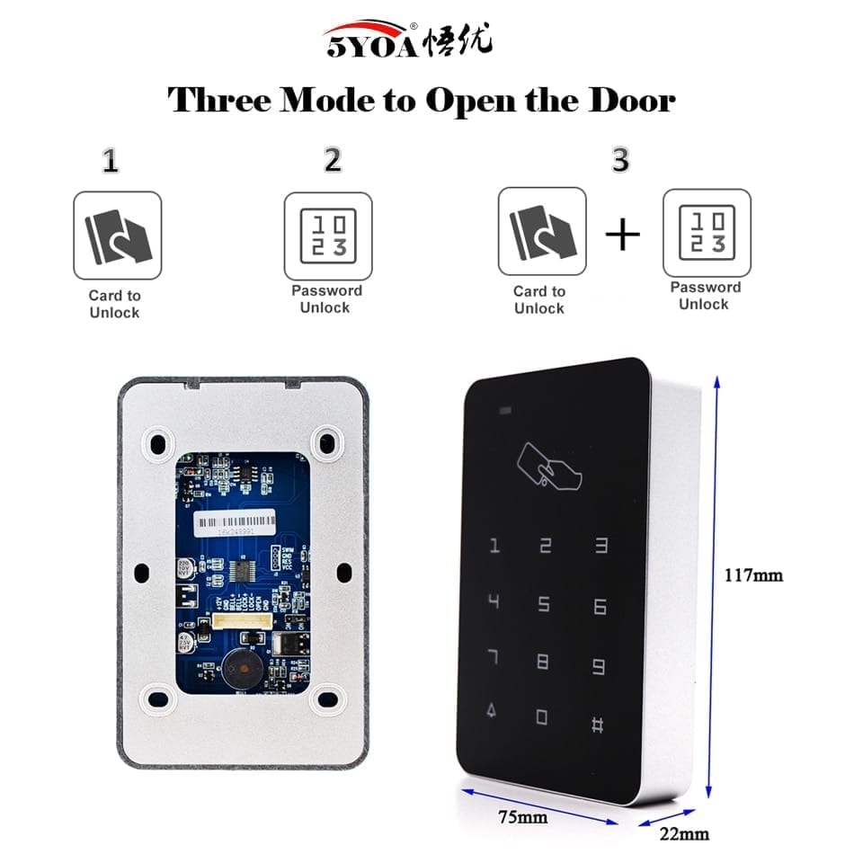 Standalone access control keypad waterproof, digital panel card reader door lock system