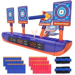 For Nerf Guns Bullets, Auto Reset Electric Shooting Target, Sound Light