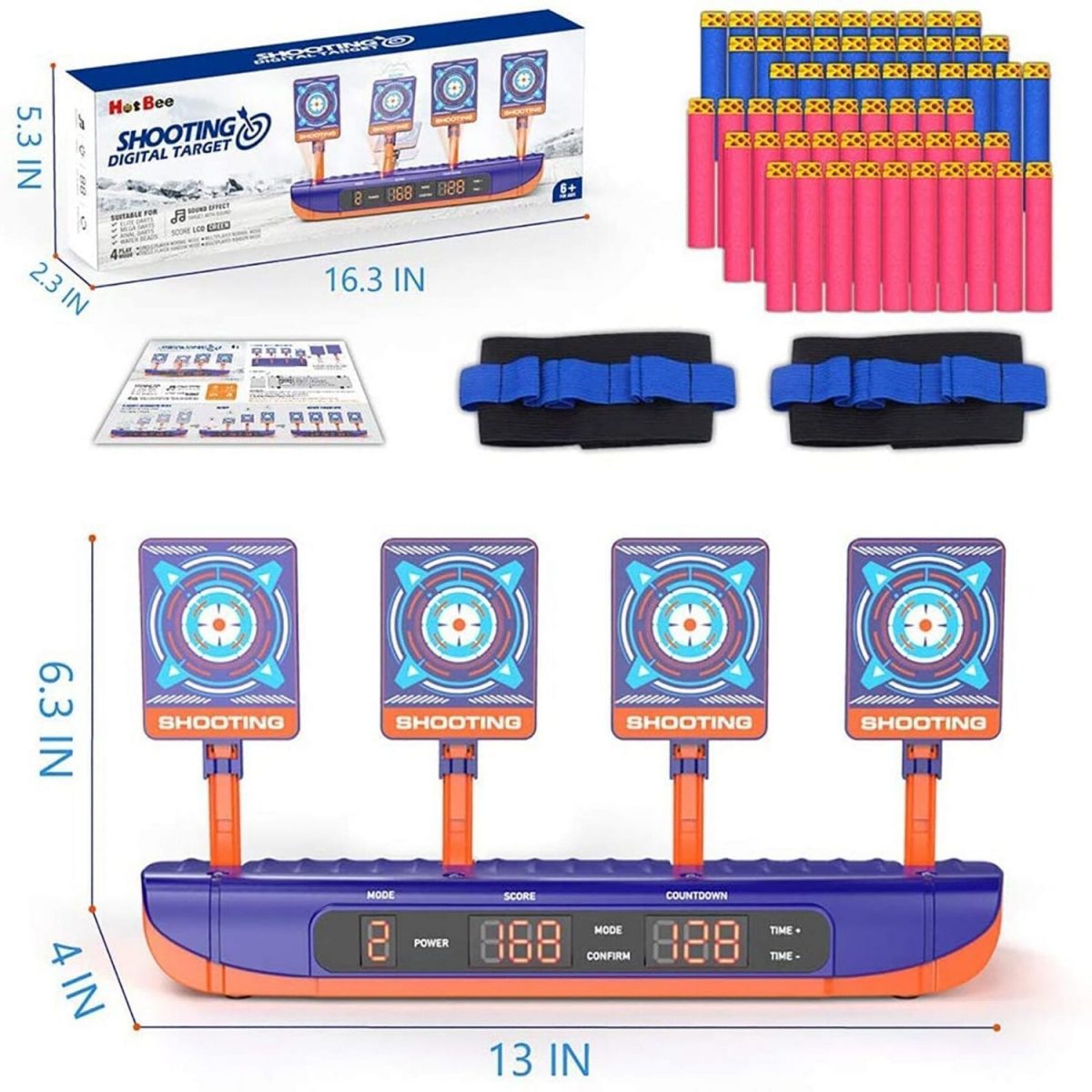 For nerf guns bullets, auto reset electric shooting target, sound light