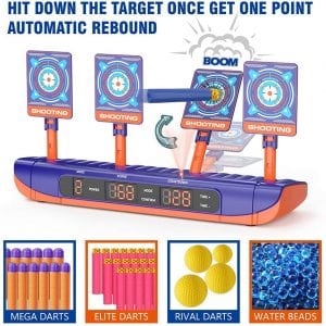 For Nerf Guns Bullets, Auto Reset Electric Shooting Target, Sound Light