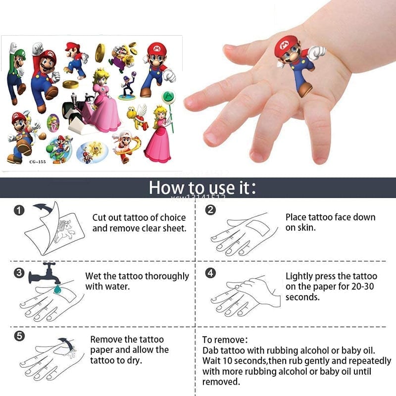 Super mario original tattoo stickers