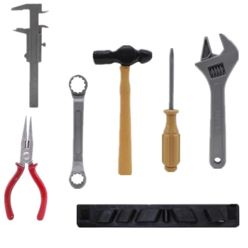 Kids toys simulation repair drill tools set for boy, safe plastic children maintenance tools screwdriver hammer tongs