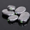 Flat fishing lead sinker, plastic core, water drop shaped