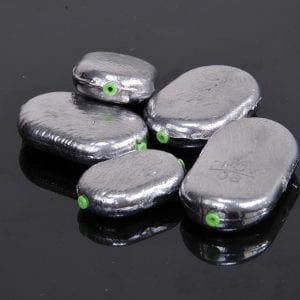 Flat Fishing Lead Sinker, Plastic Core, Water Drop Shaped