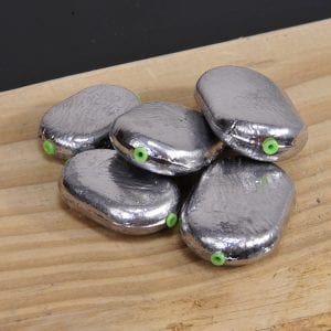 Flat Fishing Lead Sinker, Plastic Core, Water Drop Shaped