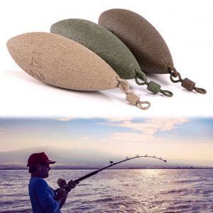 71/85/99/128/142g Oval Shape Sinker Lead Weight + Swivel