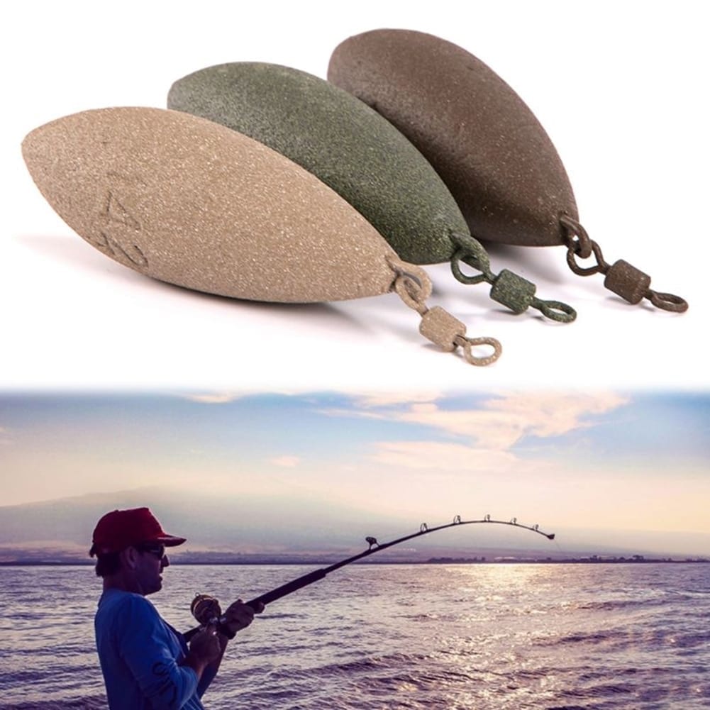 71/85/99/128/142g oval shape sinker lead weight + swivel
