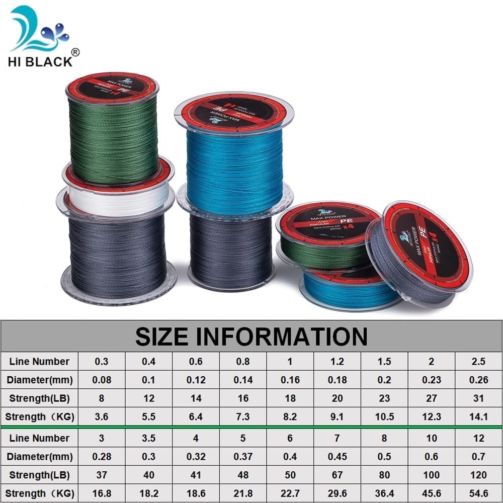 300m 500m 1000m 4 strands 8-80lb braided fishing line, pe multilament braid floating line