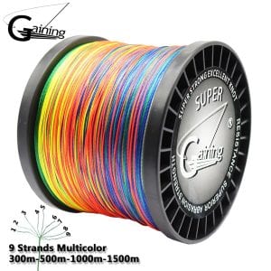 Braid Fishing Line, 9 Strands, 300m 500m 1000m 1500m Multicolor PE Braided, 20LB-200LB