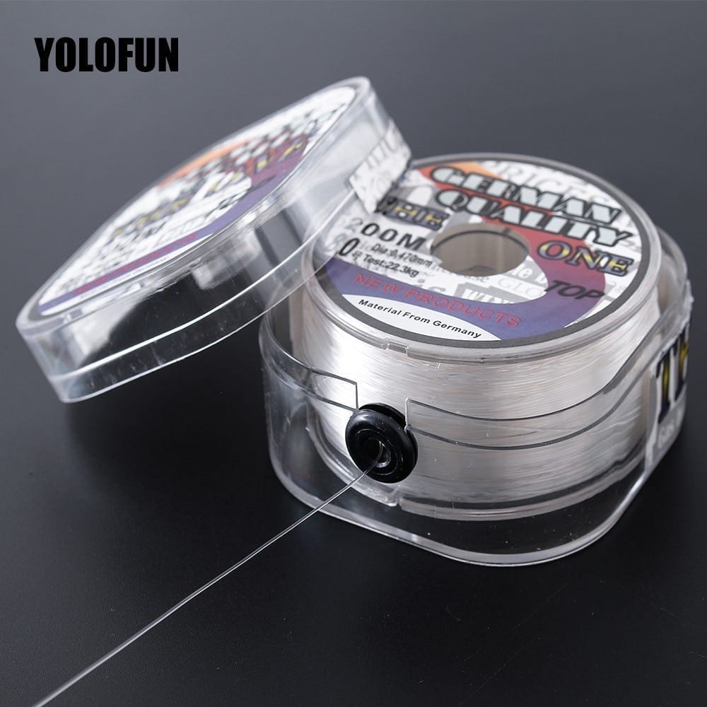 200m fluorocarbon coating fishing line, white brown sinking, high abrasion resistance, stretchable