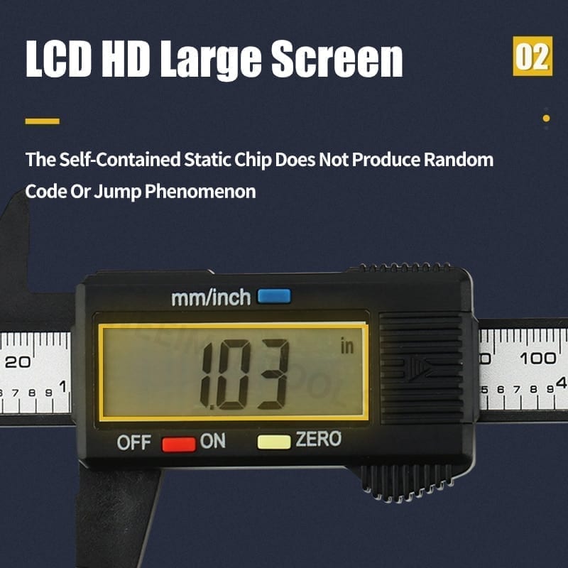 Electronic digital caliper, carbon fibre vernier, calipers plastic gauge lcd micrometer 150mm/6in
