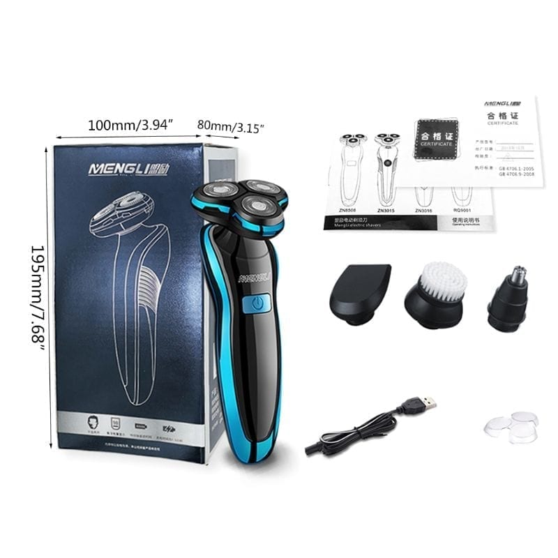Electric razor shaver, rechargeable shaving machine for men, beard razor, wet-dry water proof