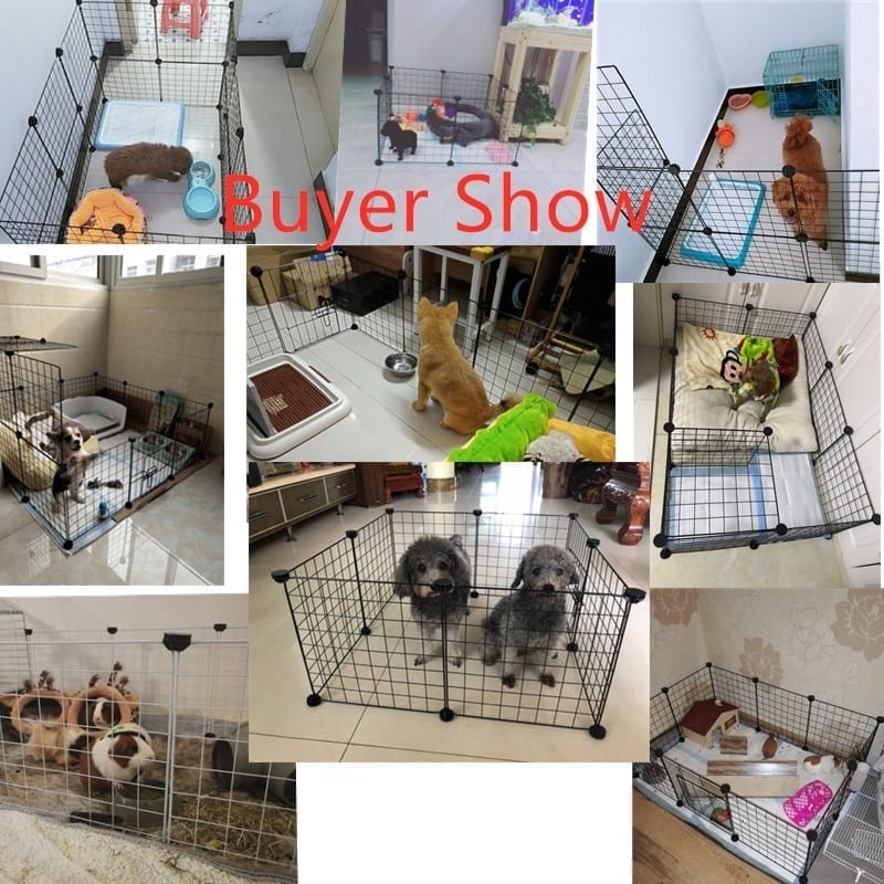 Foldable pet playpen iron fence puppy kennel house, exercise training