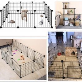 Foldable Pet Playpen Iron Fence Puppy Kennel House, Exercise Training