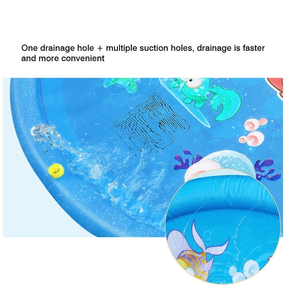 Sprinkler pad, thickened wading pool, splash play mat for dogs kids summer outdoor water toy