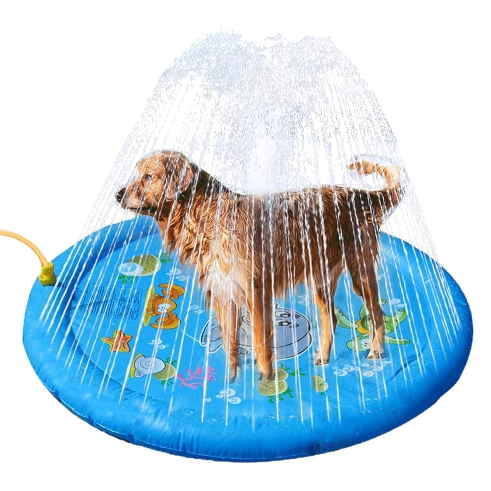 Sprinkler pad, thickened wading pool, splash play mat for dogs kids summer outdoor water toy