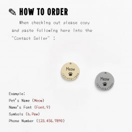 Personalized Pet Cat Dog ID Tag Collar, Custom Engraved Necklace Chain