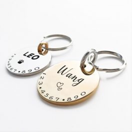 Personalized Pet Cat Dog ID Tag Collar, Custom Engraved Necklace Chain