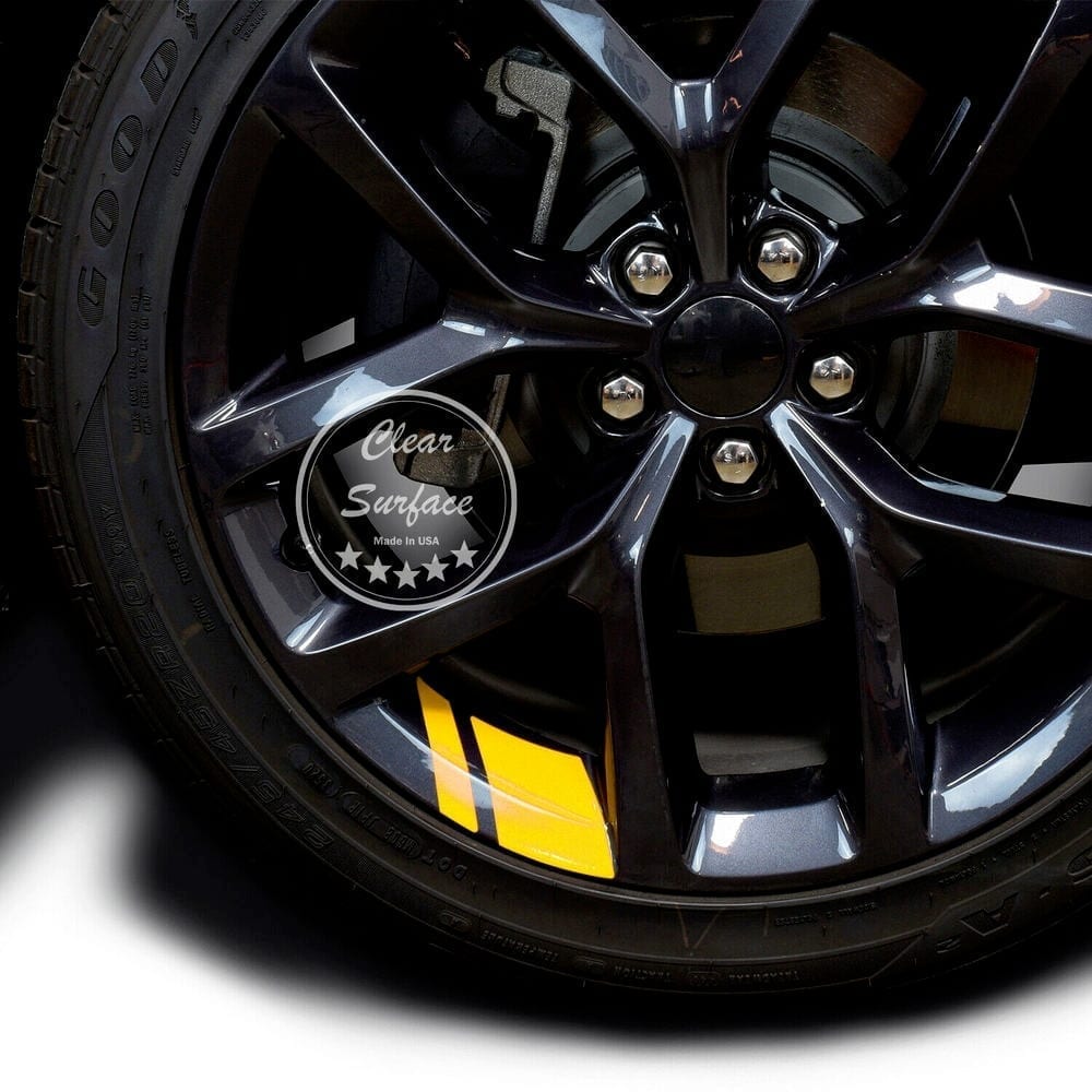 6pcs reflective car wheel, rim vinyl stickers, racing wheel hub decals for size 16″ – 21″