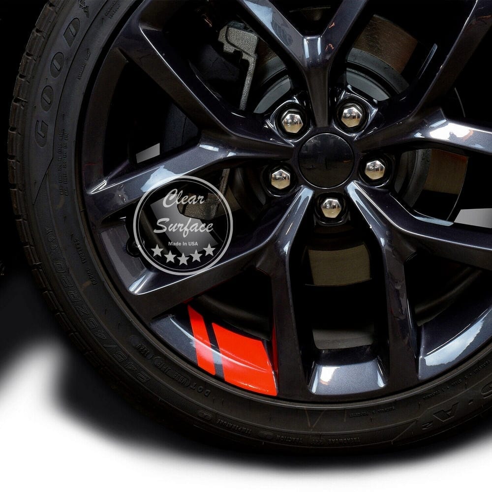 6pcs reflective car wheel, rim vinyl stickers, racing wheel hub decals for size 16″ – 21″