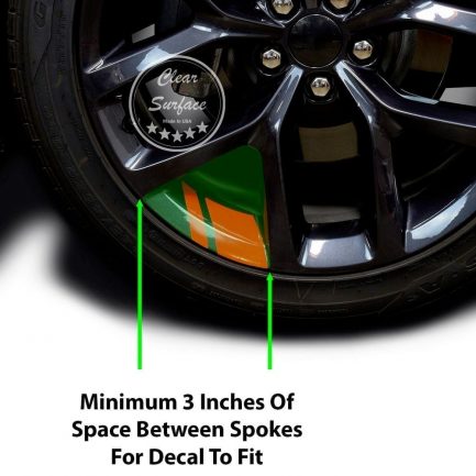 6pcs reflective car wheel, rim vinyl stickers, racing wheel hub decals for size 16″ – 21″