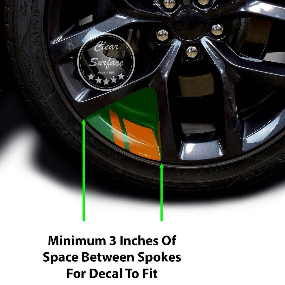 6pcs reflective car wheel, rim vinyl stickers, racing wheel hub decals for size 16″ – 21″