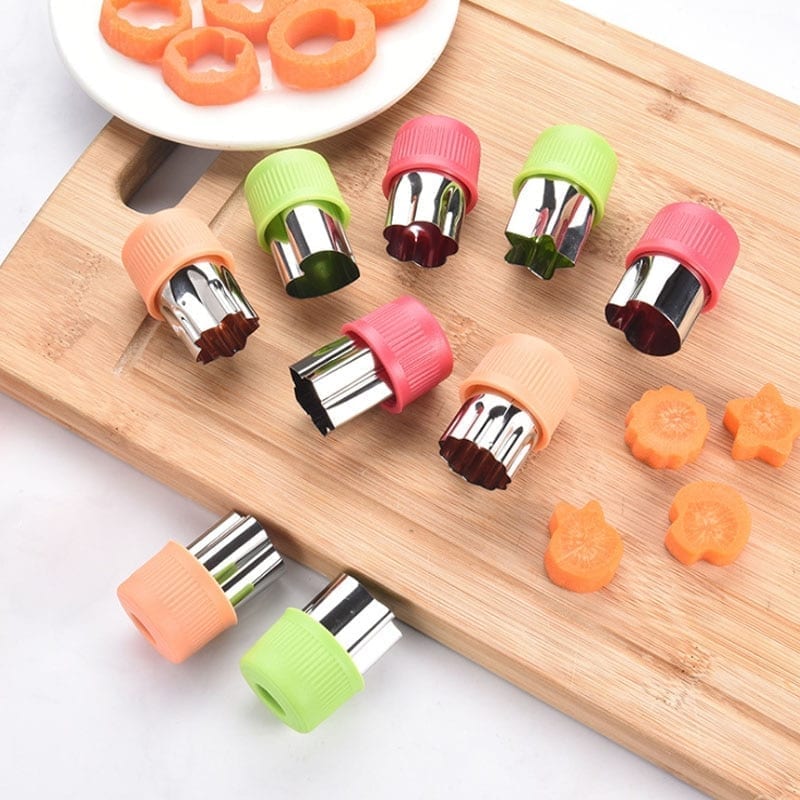 Star heart shape, vegetables cutter, plastic handle 3pcs portable cook, stainless steel