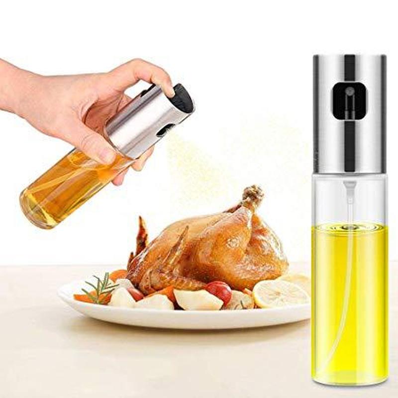 Kitchen stainless steel olive oil sprayer, bottle pump oil leak-proof