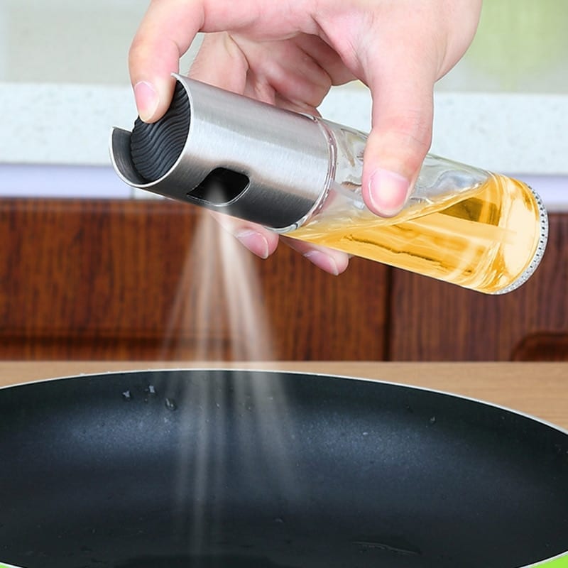 Kitchen stainless steel olive oil sprayer, bottle pump oil leak-proof
