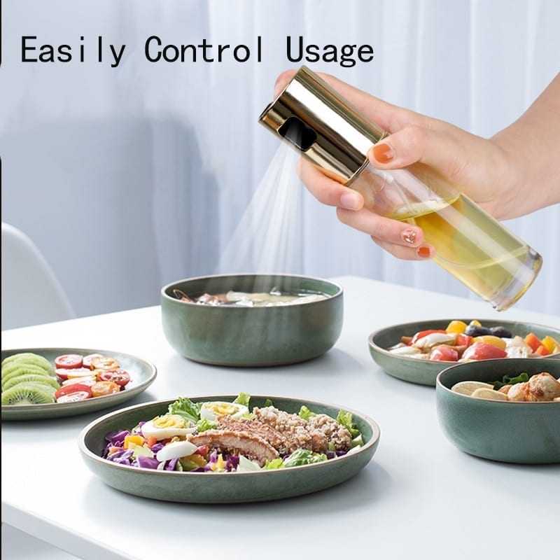 Kitchen stainless steel olive oil sprayer, bottle pump oil leak-proof