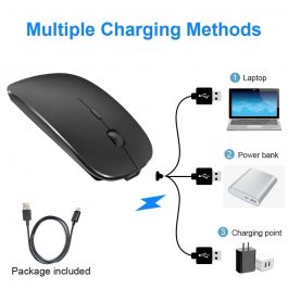 Wireless Mouse, Bluetooth, Rechargeable, Ergonomic, USB Optical For Laptop and PC