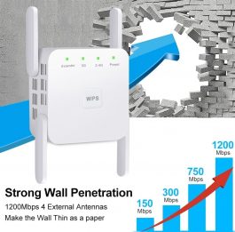5 Ghz WiFi Wireless Extender, 1200Mbps Amplifier, 802.11N Long Range, Signal Booster 2.4G Repiter