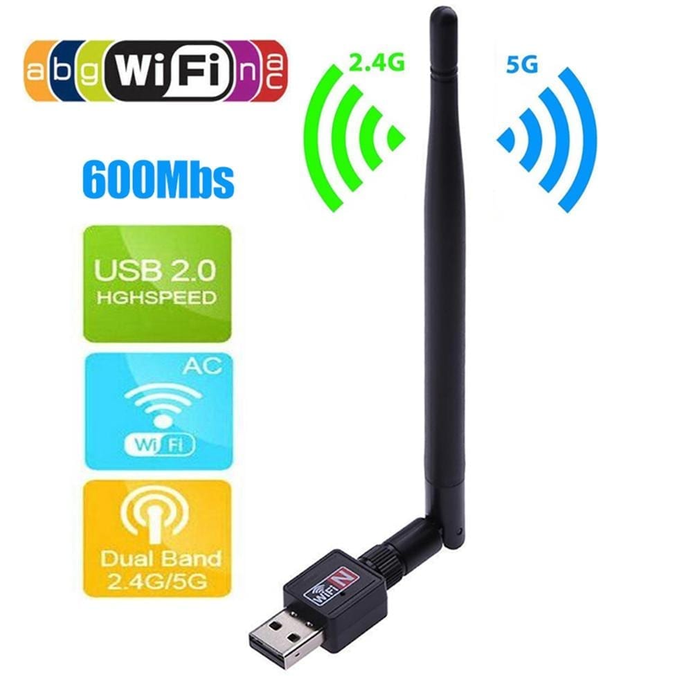600mbps high speed internet, wireless usb wifi router adapter network, lan card dongle with antenna easy to use