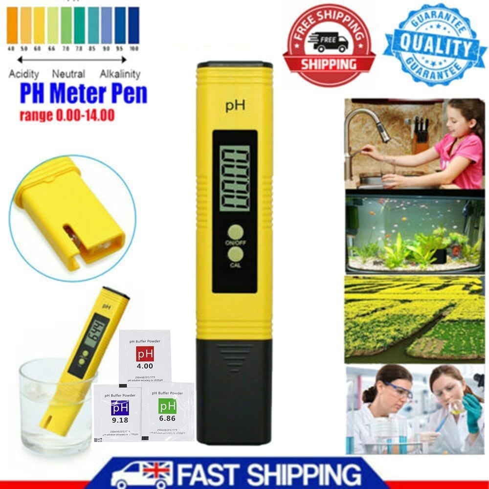 Ph meter 0.01 high precision water quality, tester with 0-14 ph measurement range, suitable for aquarium, swimming pool