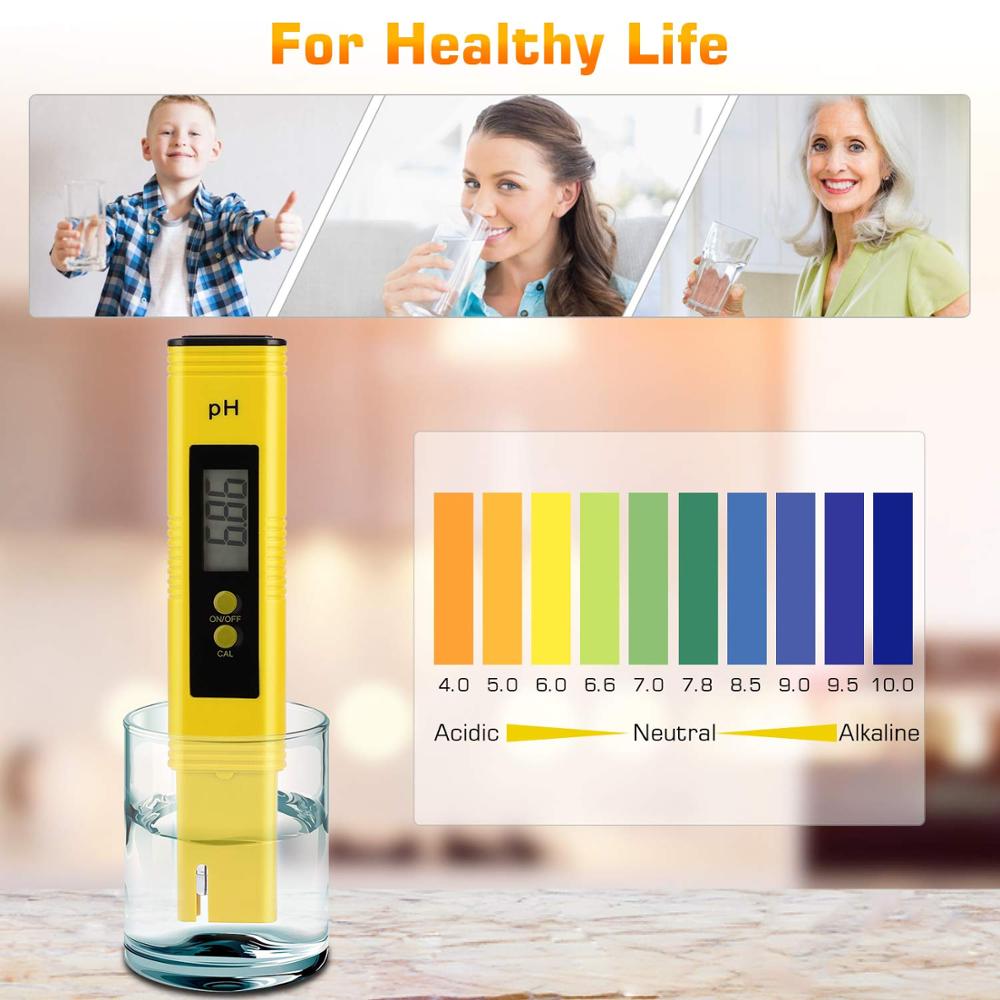 Ph meter 0.01 high precision water quality, tester with 0-14 ph measurement range, suitable for aquarium, swimming pool