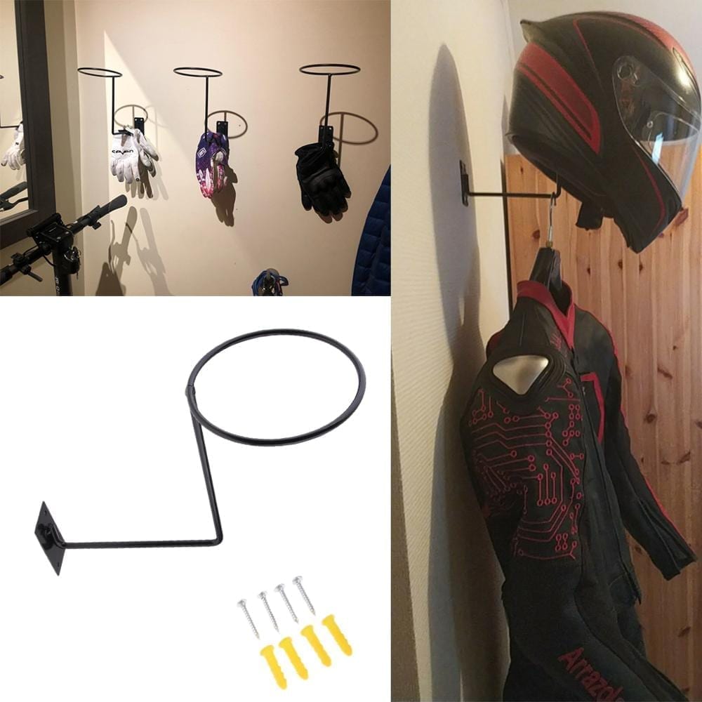 Steel holder for helmet, hanger rack wall mounted hook