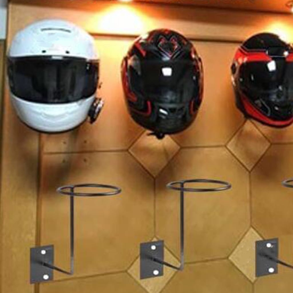 Steel holder for helmet, hanger rack wall mounted hook