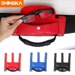 SHINEKA Car Roll Bar Grab Handle, Sunglasses Holder Storage
